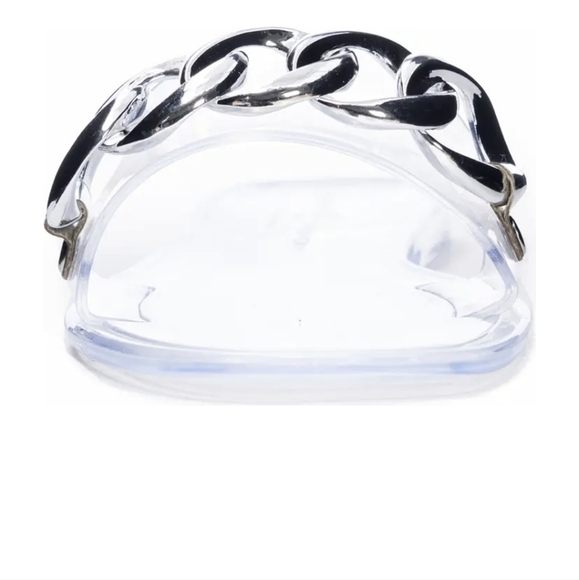 Midsummer Slide Sandal clear with silver chain size 8M - Picture 3 of 7